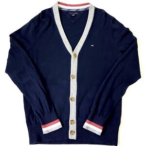 Tommy Hilfiger Navy Blue Cotton Cardigan